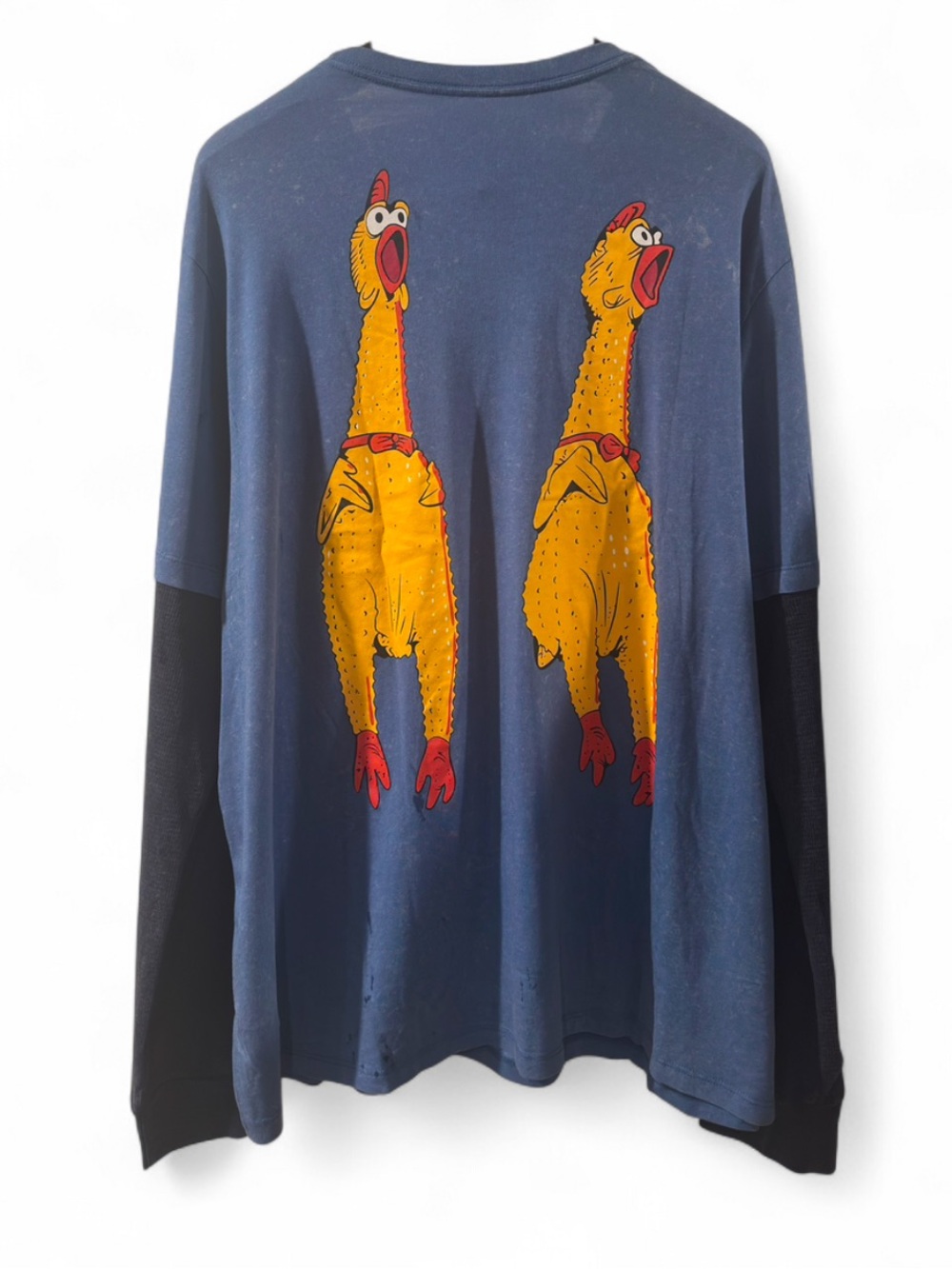 Stranger Things WSQK Chicken Layered-Tee Style Graphic T-shirt Size Men’s 3XL